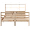 Lit bibliothèque sans matelas 160x200 cm bois massif de pin 