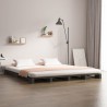 Lit de palette sans matelas gris 200x200 cm bois massif 