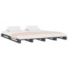 Lit de palette sans matelas gris 200x200 cm bois massif 