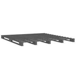 Lit de palette sans matelas gris 200x200 cm bois massif 