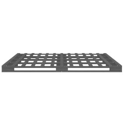 Lit de palette sans matelas gris 200x200 cm bois massif 