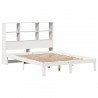 Lit bibliothèque sans matelas blanc 135x190 cm bois pin massif 