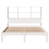 Lit bibliothèque sans matelas blanc 135x190 cm bois pin massif 