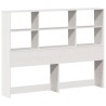 Lit bibliothèque sans matelas blanc 135x190 cm bois pin massif 