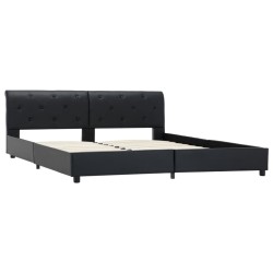 Cadre de lit Noir Similicuir 160 x 200 cm 