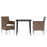 Ensemble à manger de jardin avec coussins 3 pcs Marron et noir 