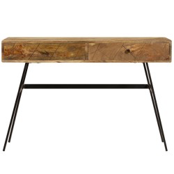 Bureau avec tiroirs Bois solide de manguier 110x50x76 cm 