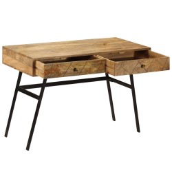 Bureau avec tiroirs Bois solide de manguier 110x50x76 cm 