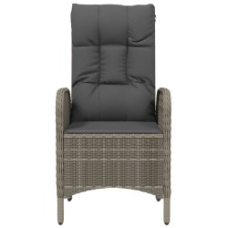 Chaises d'extérieur lot de 2 Résine tressée Gris 