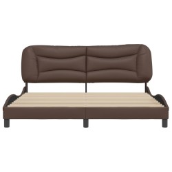 Cadre de lit sans matelas marron 180x200 cm similicuir 