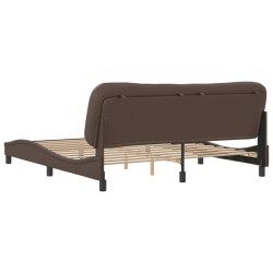 Cadre de lit sans matelas marron 180x200 cm similicuir 