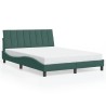Cadre de lit avec lumières LED vert foncé 140x200 cm velours 