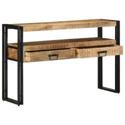 Tables d'appointNoires 120x33x75 cm en bois de manguier massif et métal 