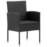Ensemble à manger de jardin 3 pcs Noir 