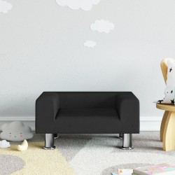 Canapé pour enfants noir 50x40x26,5 cm velours 