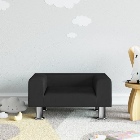 Canapé pour enfants noir 50x40x26,5 cm velours 
