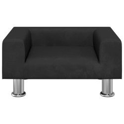 Canapé pour enfants noir 50x40x26,5 cm velours 