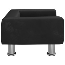 Canapé pour enfants noir 50x40x26,5 cm velours 