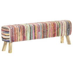 Banc 160 cm Multicolore Tissu chindi  