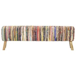 Banc 160 cm Multicolore Tissu chindi  