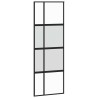 Porte coulissante kit quincaillerie noir 76x205 cm verre trempé 