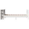 Lit bibliothèque sans matelas blanc 90x200cm bois de pin massif 
