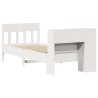Lit bibliothèque sans matelas blanc 90x200cm bois de pin massif 