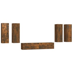 Ensemble de meubles TV 6 pcs Chêne fumé Bois d'ingénierie 