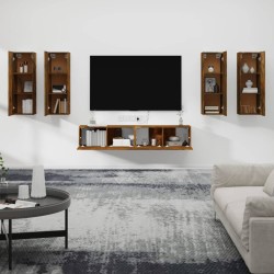 Ensemble de meubles TV 6 pcs Chêne fumé Bois d'ingénierie 