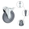 24 pcs Roulettes pivotantes à trou de boulon 125 mm 