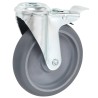 24 pcs Roulettes pivotantes à trou de boulon 125 mm 