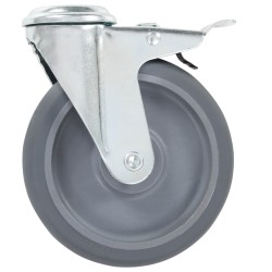 24 pcs Roulettes pivotantes à trou de boulon 125 mm 