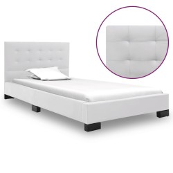Cadre de lit Blanc Similicuir 120 x 200 cm 