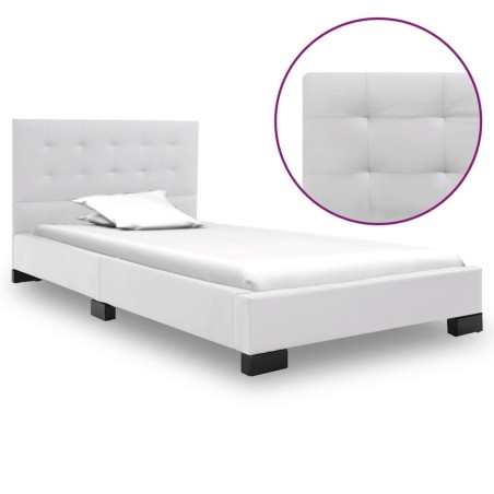 Cadre de lit Blanc Similicuir 120 x 200 cm 