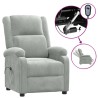 Fauteuil inclinable électrique gris clair velours 