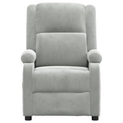 Fauteuil inclinable électrique gris clair velours 