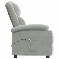 Fauteuil inclinable électrique gris clair velours 