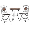 Ensemble de bistro 3 pcs mosaïque Carreau céramique Orange/Gris  