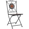 Ensemble de bistro 3 pcs mosaïque Carreau céramique Orange/Gris  