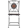 Ensemble de bistro 3 pcs mosaïque Carreau céramique Orange/Gris  