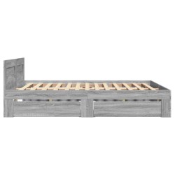 Cadre de lit et tête de lit sans matelas sonoma gris 140x190 cm 