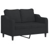 Canapé 2 places avec oreillers décoratifs noir 120 cm tissu 