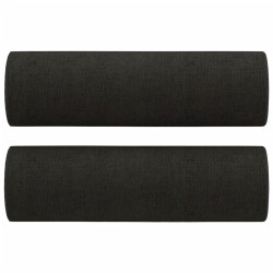 Canapé 2 places avec oreillers décoratifs noir 120 cm tissu 