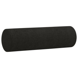 Canapé 2 places avec oreillers décoratifs noir 120 cm tissu 