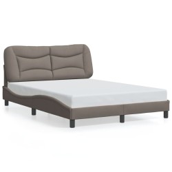 Cadre de lit sans matelas taupe 140x200 cm tissu 