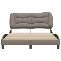 Cadre de lit sans matelas taupe 140x200 cm tissu 