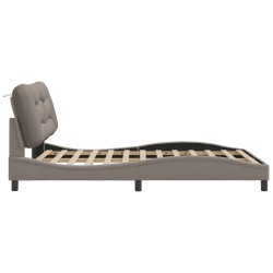 Cadre de lit sans matelas taupe 140x200 cm tissu 