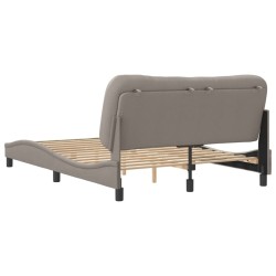 Cadre de lit sans matelas taupe 140x200 cm tissu 