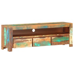 Meuble TV 119x30x41 cm bois de récupération massif 