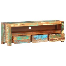 Meuble TV 119x30x41 cm bois de récupération massif 
